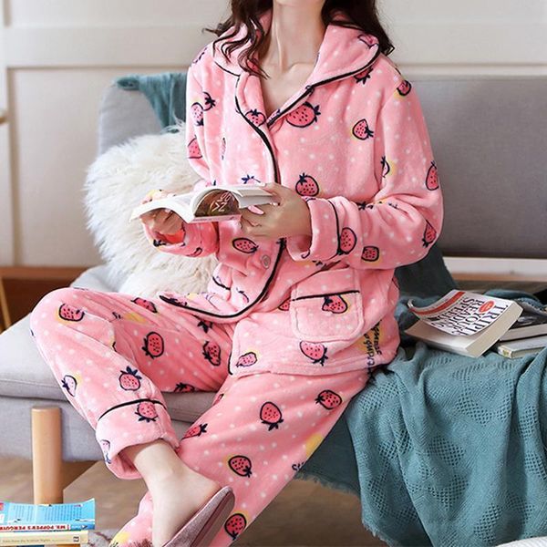 women flannel print pajamas set autumn winter long sleeve two pieces set sleepwear causal new nightwear for women sleeping suit, Black;red
women flannel print pajamas set autumn winter long sleeve two pieces set sleepwear causal new nightwear for women sleeping suit, Black;red