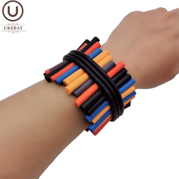 uk new multicolor bracelets women rubber bangles handmade gothic chain charm bracelet 6 colors wholesale party jewellery q0719, Black
uk new multicolor bracelets women rubber bangles handmade gothic chain charm bracelet 6 colors wholesale party jewellery q0719, Black