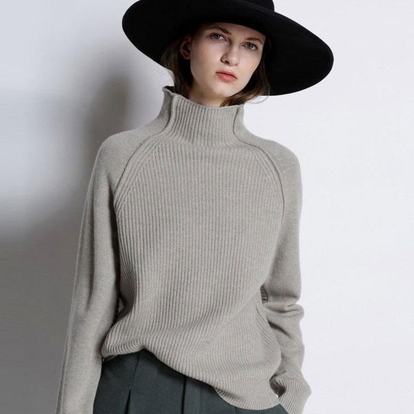 spring winter women's high-necked woolen sweater loose clothing thick knit cross-border plus size japan fashion sweaters, White;black
spring winter women's high-necked woolen sweater loose clothing thick knit cross-border plus size japan fashion sweaters, White;black