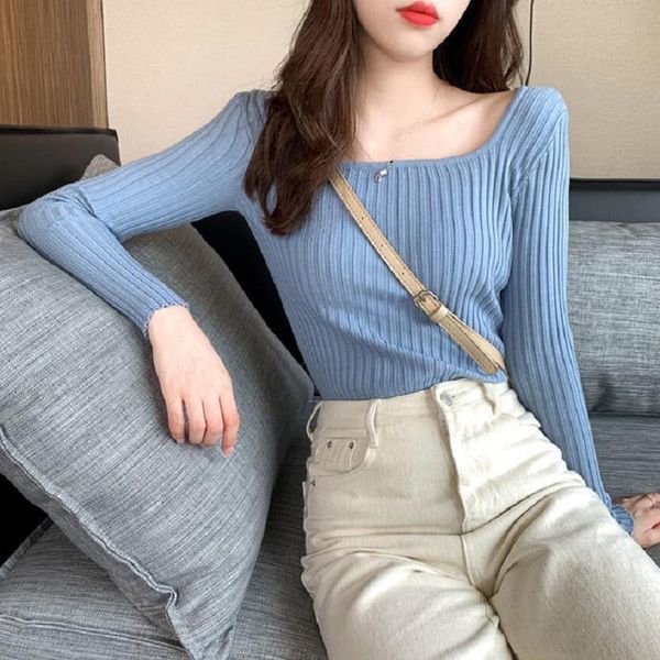 women's sweaters fashion basic knitted sweater women autumn winter thin bottoming pullover ladies solid casual square collar slim jumpe, White;black
women's sweaters fashion basic knitted sweater women autumn winter thin bottoming pullover ladies solid casual square collar slim jumpe, White;black