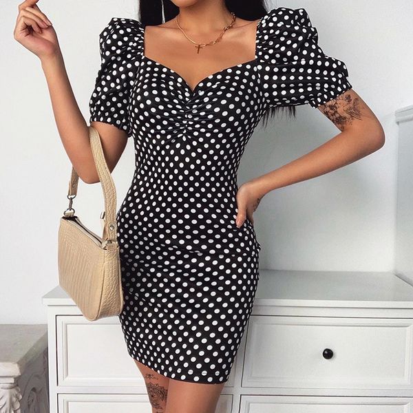 2021 new polka dot bodycon women casual short slim party female v neck sleeve stylish beach holiday vestidos mlff, Black;gray
2021 new polka dot bodycon women casual short slim party female v neck sleeve stylish beach holiday vestidos mlff, Black;gray