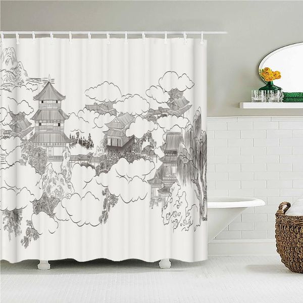 shower curtains chinese-style ink landscape printed fabric waterproof bathroom curtain 180x180cm decor with 12 hooks
shower curtains chinese-style ink landscape printed fabric waterproof bathroom curtain 180x180cm decor with 12 hooks