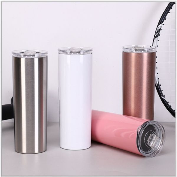 Skinny tumbler thermosetting straight 20oz stainless steel straw thermos cup, White
Skinny tumbler thermosetting straight 20oz stainless steel straw thermos cup, White