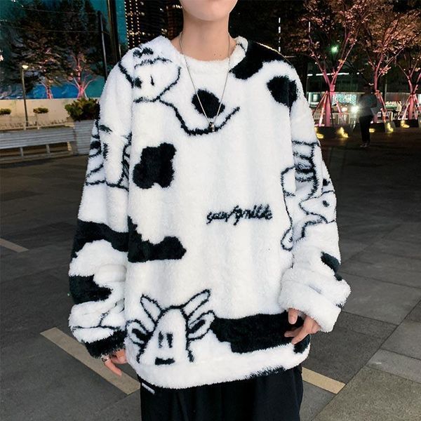 men's hoodies & sweatshirts autumn and winter lamb velvet sweater men long-sleeved korean style trendy loose high street brand crewneck, Black
men's hoodies & sweatshirts autumn and winter lamb velvet sweater men long-sleeved korean style trendy loose high street brand crewneck, Black