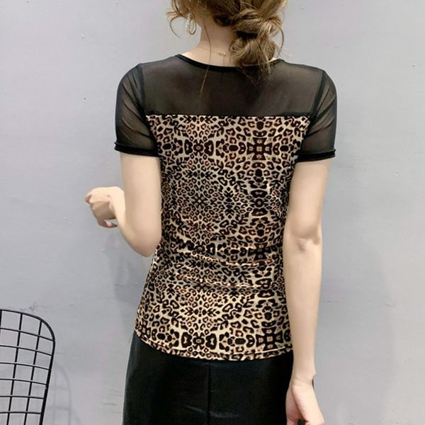 new summer korean style t-shirt girls chic v-neck spliced mesh leopard shiny beading women short sleeve tees 2021 t13112a ngp0, White
new summer korean style t-shirt girls chic v-neck spliced mesh leopard shiny beading women short sleeve tees 2021 t13112a ngp0, White