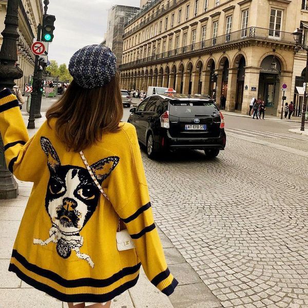 net g red home same sweater bright goose yellow dog pattern knitted cardigan medium long air conditioning shirt thin coat, Black;brown
net g red home same sweater bright goose yellow dog pattern knitted cardigan medium long air conditioning shirt thin coat, Black;brown