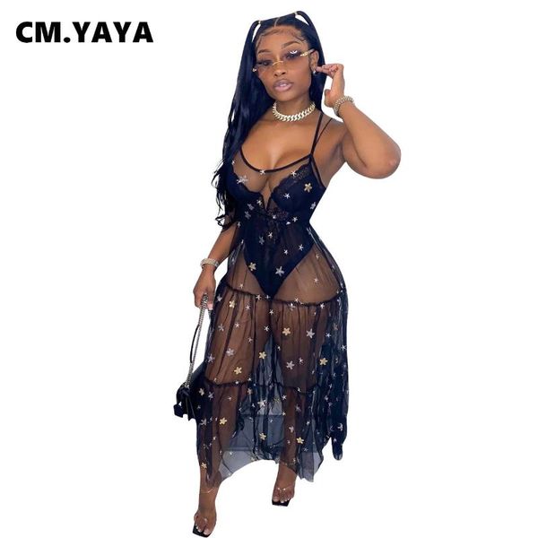 casual dresses cm.yaya women dress mesh see-through sleeveless strap o-neck sequins loose long maxi outfit summer fashion 2021, Black;gray
casual dresses cm.yaya women dress mesh see-through sleeveless strap o-neck sequins loose long maxi outfit summer fashion 2021, Black;gray
