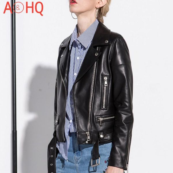 women's leather & faux women sheepskin genuine jackets autumn winter slim motorcycle real coats with belt biker chaqueta mujer, Black
women's leather & faux women sheepskin genuine jackets autumn winter slim motorcycle real coats with belt biker chaqueta mujer, Black