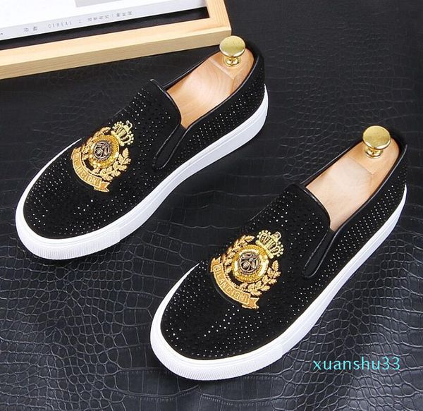 luxury dandelion spikes flat leather shoes rhinestone fashion men embroidery loafer dress smoking slipper casual shoess, Black
luxury dandelion spikes flat leather shoes rhinestone fashion men embroidery loafer dress smoking slipper casual shoess, Black