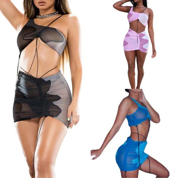 women's swimwear 2 pieces swimming suit set female one shoulder sleeveless crop + package hip skirt with drawstring summer, White;black
women's swimwear 2 pieces swimming suit set female one shoulder sleeveless crop + package hip skirt with drawstring summer, White;black