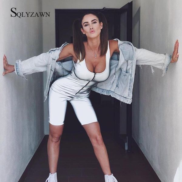 women's jumpsuits & rompers summer women playsuit shorts casual spaghetti strap slim fit zipper reflective jumpsuit female night club b, Black;white
women's jumpsuits & rompers summer women playsuit shorts casual spaghetti strap slim fit zipper reflective jumpsuit female night club b, Black;white