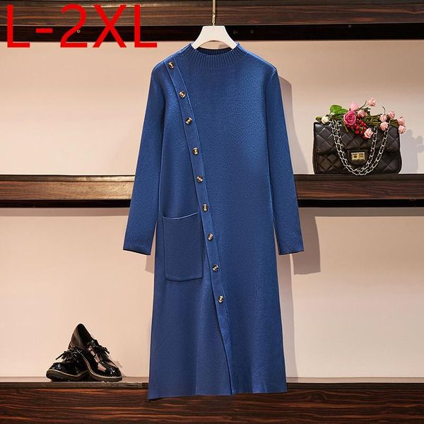 casual dresses l-2xl plus size 2021 autumn winter elegant women's long sleeves knitted loose dress female s198, Black;gray
casual dresses l-2xl plus size 2021 autumn winter elegant women's long sleeves knitted loose dress female s198, Black;gray