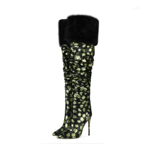 boots woman winter keep warm over the knee ladies flower print high heels pointed toe 35-44 women's winter11, Black
boots woman winter keep warm over the knee ladies flower print high heels pointed toe 35-44 women's winter11, Black