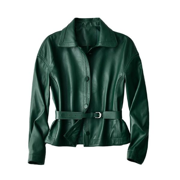 women's leather & faux shuchan green fashion design real sheepskin jacket women adjustable waist single breasted turn-down collar genui, Black
women's leather & faux shuchan green fashion design real sheepskin jacket women adjustable waist single breasted turn-down collar genui, Black
