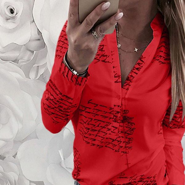 women blouse v neck letters printing button up women blouse long sleeve tee shirt turn down collar women blouse 20, White
women blouse v neck letters printing button up women blouse long sleeve tee shirt turn down collar women blouse 20, White