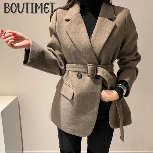 women's wool & blends 2021 women autumn winter vintage short coat jacket sashes slim waist a-line woolen overcoat outwear, Black
women's wool & blends 2021 women autumn winter vintage short coat jacket sashes slim waist a-line woolen overcoat outwear, Black