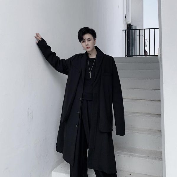 men's trench coats male japan streetwear gothic windbreaker loose casual coat outerwear men vintage fashion suit splice long jacket, Tan;black
men's trench coats male japan streetwear gothic windbreaker loose casual coat outerwear men vintage fashion suit splice long jacket, Tan;black