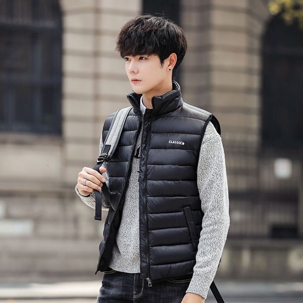 down autumn winter korean fashion light and thin stand collar cotton padded jacket men's coat vest shoulder warm, Black;white
down autumn winter korean fashion light and thin stand collar cotton padded jacket men's coat vest shoulder warm, Black;white
