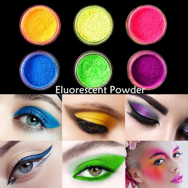 

nail glitter 3pcs/9pcs neon pigment powder fluorescent shinny ombre chrome dust diy polish manicure for nails art decoration kit, Silver;gold