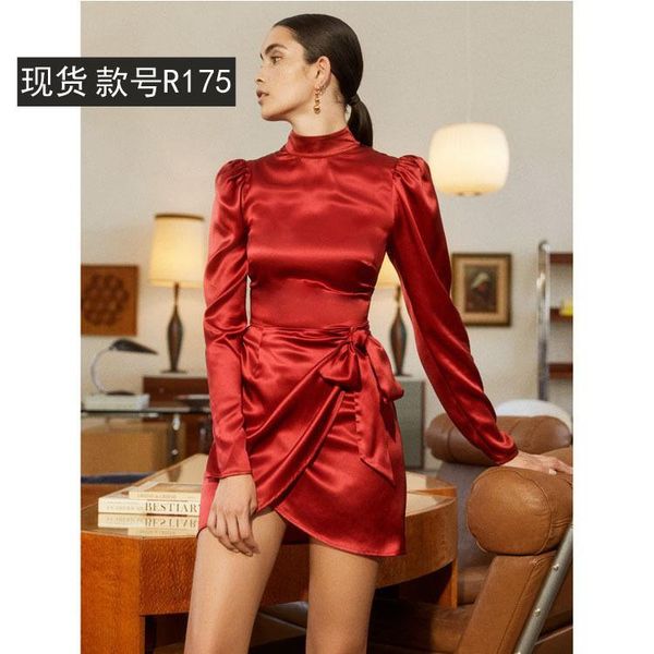 spot the new satin silk short dresses 2021 summer 175 french retro europe and the united states women's clothing, Black;gray
spot the new satin silk short dresses 2021 summer 175 french retro europe and the united states women's clothing, Black;gray