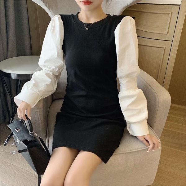 casual dresses vestidos full sleeve patchwork women's clothing mini-dresses korean style ladies fashion spring autumn, Black;gray
casual dresses vestidos full sleeve patchwork women's clothing mini-dresses korean style ladies fashion spring autumn, Black;gray