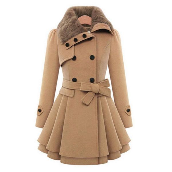 women's wool & blends double breasted vintage 5xl autumn winter women coats plus size lapel solid color adjustable belts outwear, Black
women's wool & blends double breasted vintage 5xl autumn winter women coats plus size lapel solid color adjustable belts outwear, Black