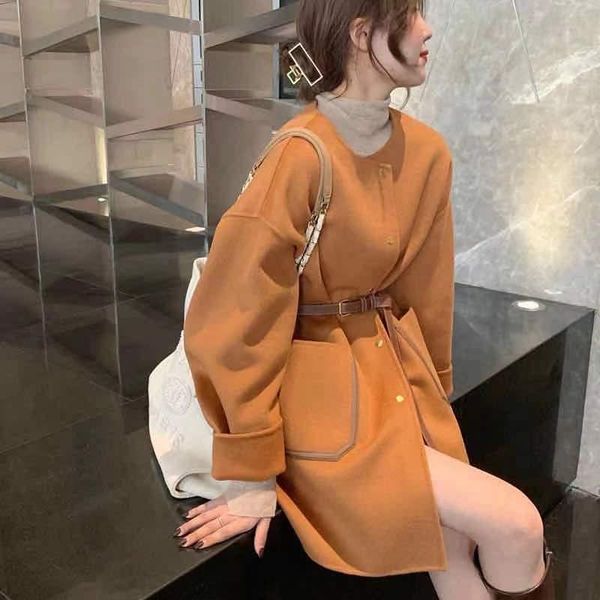 women's wool & blends women 2021 autumn winter chic coats jacket female fashion warm windbreaker casual solid woolen overcoats outerwea, Black
women's wool & blends women 2021 autumn winter chic coats jacket female fashion warm windbreaker casual solid woolen overcoats outerwea, Black