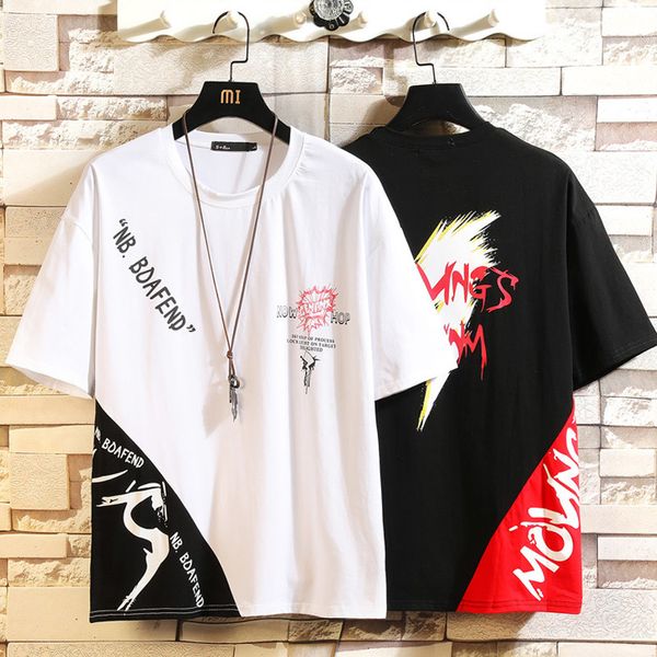 2021 new summer short sleeves harajuku korea fashion white t-shirt streetwear one piece hip hop punk men tees tshirt clothes nb63, White;black
2021 new summer short sleeves harajuku korea fashion white t-shirt streetwear one piece hip hop punk men tees tshirt clothes nb63, White;black