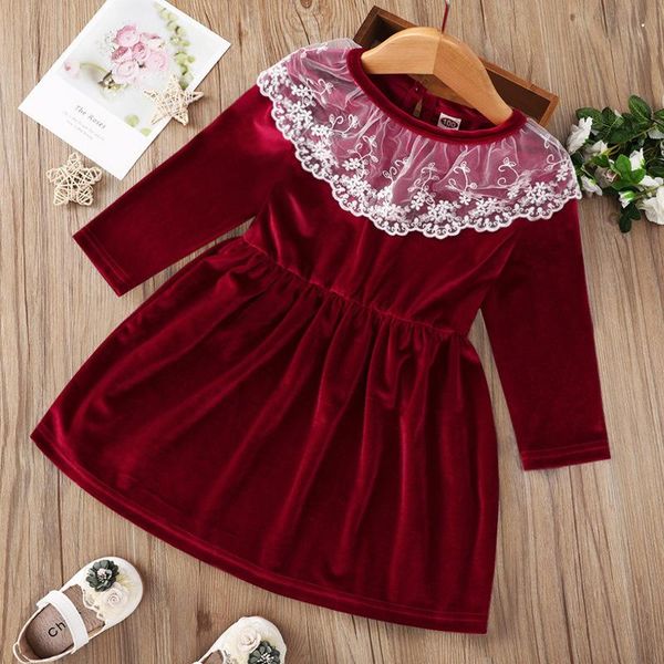 girl's dresses 1-6 y baby girls christmas casual long sleeve dress fashion solid color lace trim round neck a-line red velvet, Red;yellow
girl's dresses 1-6 y baby girls christmas casual long sleeve dress fashion solid color lace trim round neck a-line red velvet, Red;yellow