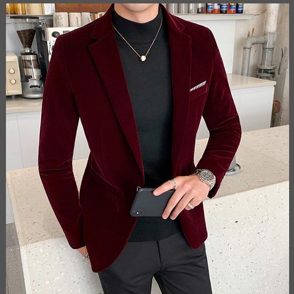 men's suits & blazers coat autum velvet wedding men blazer jacket fashion casual suit jacketstage man business costume homme, White;black
men's suits & blazers coat autum velvet wedding men blazer jacket fashion casual suit jacketstage man business costume homme, White;black
