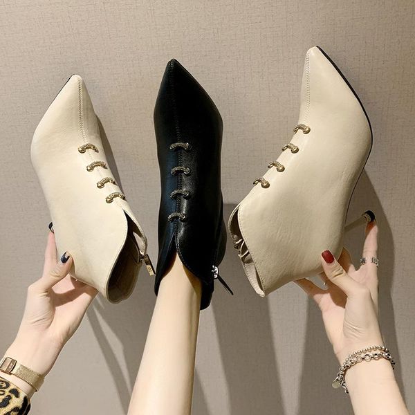 boots spring autumn fashion women's shoes pointed thin high heeled metal decoration velvet female 2021, Black
boots spring autumn fashion women's shoes pointed thin high heeled metal decoration velvet female 2021, Black