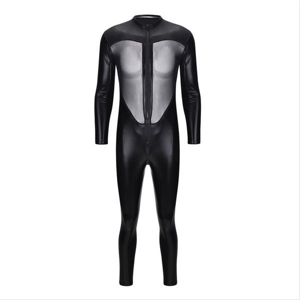 men's fun underwear men's imitation leather perspective bodysuit seductive dress hormone performance clothes, Gray
men's fun underwear men's imitation leather perspective bodysuit seductive dress hormone performance clothes, Gray