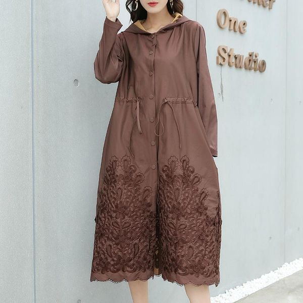 women's trench coats ladies hooded coat outwear autumn red embroidery adjustable waist single breasted outwears women 4xl, Tan;black
women's trench coats ladies hooded coat outwear autumn red embroidery adjustable waist single breasted outwears women 4xl, Tan;black