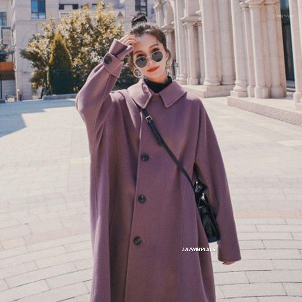 women's wool & blends 2021 women winter elegant long coat jacket button up woolen overcoat turn-down collar cardigan outerwear djn32, Black
women's wool & blends 2021 women winter elegant long coat jacket button up woolen overcoat turn-down collar cardigan outerwear djn32, Black