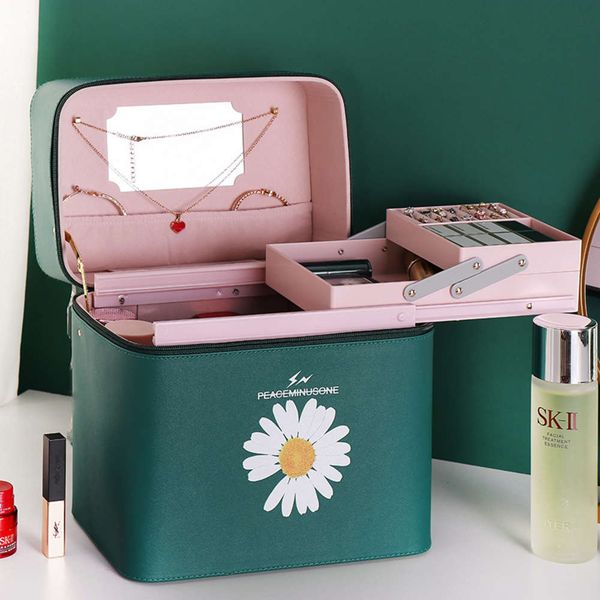 make up bag large capacity simple portable double deck women's large storage box portable make up box 2021 new super 
make up bag large capacity simple portable double deck women's large storage box portable make up box 2021 new super