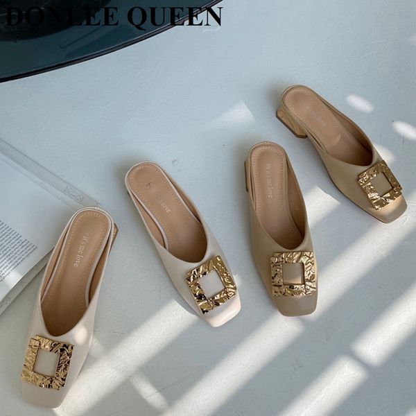 2021 brand women slippers slip on mule flat casual shoes metal buckle slides wooden block heels spring footwear zapatillas mujer, Black
2021 brand women slippers slip on mule flat casual shoes metal buckle slides wooden block heels spring footwear zapatillas mujer, Black