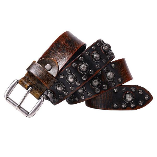 belts punk rocky mushroom rivets studded men women vintage cowhide leather waist straps personality, Black;brown
belts punk rocky mushroom rivets studded men women vintage cowhide leather waist straps personality, Black;brown