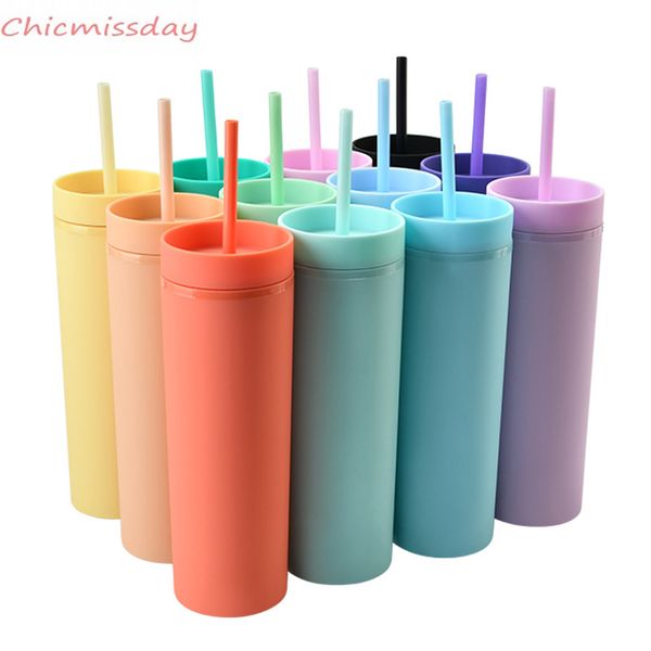 16oz acrylic tumblers matte colors double wall 500ml tumbler coffee drinking plastic sippy cup with lid straws
16oz acrylic tumblers matte colors double wall 500ml tumbler coffee drinking plastic sippy cup with lid straws