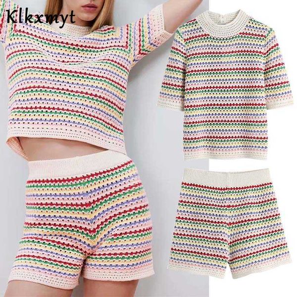 klkxmyt za two pieces set women chic fashion stripe knitted short sleeve sweater and high waist shorts woman 2 sets 210527, White
klkxmyt za two pieces set women chic fashion stripe knitted short sleeve sweater and high waist shorts woman 2 sets 210527, White