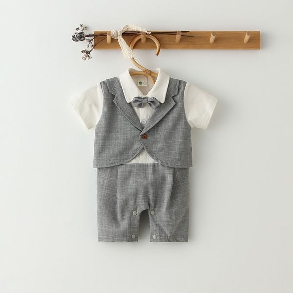 2022 newborn boy clothes romper summer baby suit bow tie formal clothing suit, White
2022 newborn boy clothes romper summer baby suit bow tie formal clothing suit, White