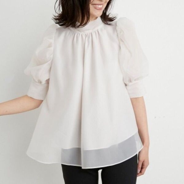 women's blouses & shirts solid mesh puff sleeve patchwork women chic back bandage bow design pullover summer fashion 2021 elegant blusa, White
women's blouses & shirts solid mesh puff sleeve patchwork women chic back bandage bow design pullover summer fashion 2021 elegant blusa, White