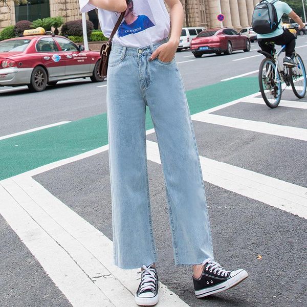 women's jeans tall waist wide-legged female summer 2021 han edition of easing nine points show thin vertical sense w6611, Blue
women's jeans tall waist wide-legged female summer 2021 han edition of easing nine points show thin vertical sense w6611, Blue