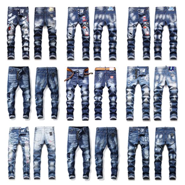 men jeans badge rips stretch black jeans men's fashion slim fit washed motocycle denim pants panelled hip hop trousers high quality, Blue
men jeans badge rips stretch black jeans men's fashion slim fit washed motocycle denim pants panelled hip hop trousers high quality, Blue