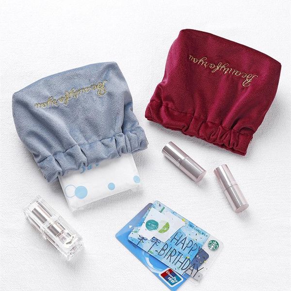 cosmetic bags & cases mini velvet portable lipstick and make-up bag