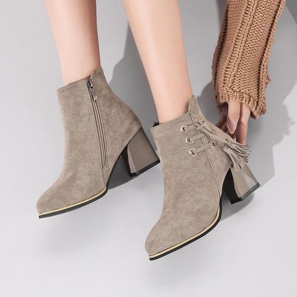 boots women 2021 autumn winter ankle for thick heel tassel zipper casual female shoes botas mujer size 31-43, Black
boots women 2021 autumn winter ankle for thick heel tassel zipper casual female shoes botas mujer size 31-43, Black