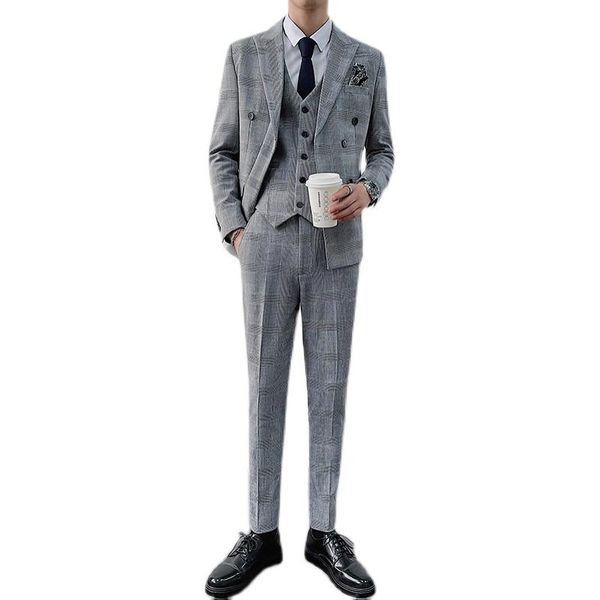 men's suits & blazers 2021jacket+vest+pants handsome houndstooth double-breasted suit three-piece business casual, White;black
men's suits & blazers 2021jacket+vest+pants handsome houndstooth double-breasted suit three-piece business casual, White;black