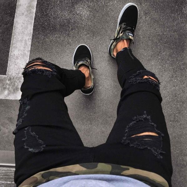 men's jeans 2021 black elastic slim fit bottom zip-up man tear knee pain hole bike hip street large size xxxl, Blue
men's jeans 2021 black elastic slim fit bottom zip-up man tear knee pain hole bike hip street large size xxxl, Blue