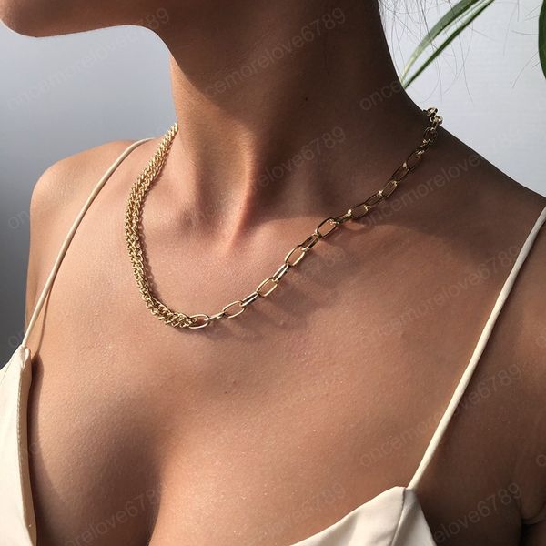 vintage thick chain necklace for women simple gold color asymmetric multilayer punk hip hop jewelry fashion accessories, Silver
vintage thick chain necklace for women simple gold color asymmetric multilayer punk hip hop jewelry fashion accessories, Silver