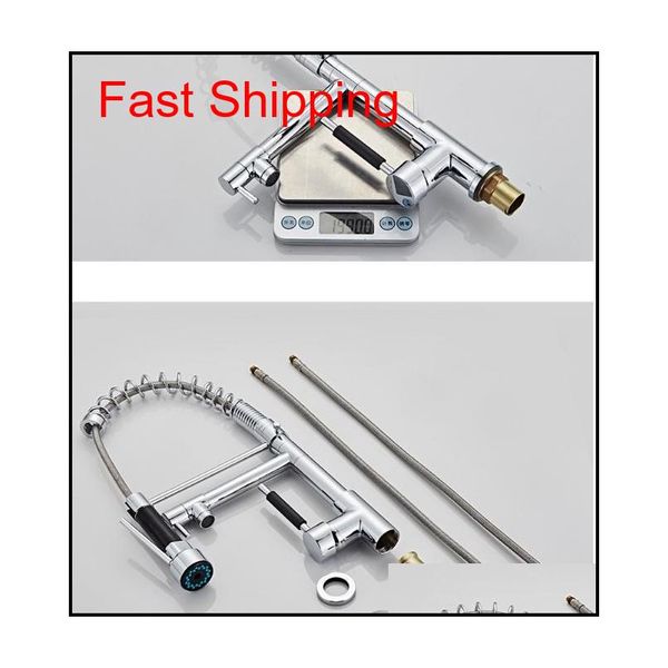 wholesale polished chrome spring pull down kitchen faucet with two spouts handheld shower kitchen qyllap dh_seller2010
wholesale polished chrome spring pull down kitchen faucet with two spouts handheld shower kitchen qyllap dh_seller2010