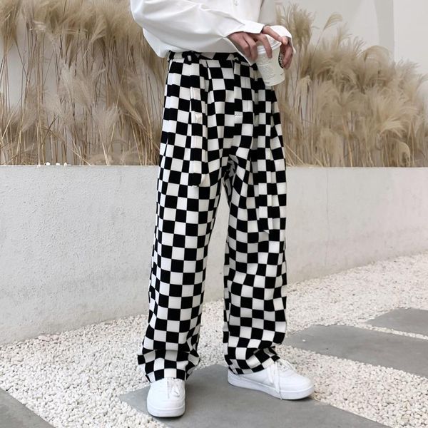 men's pants male high street hip hop long trousers men japan korea style streetwear straight loose casual vintage plaid suit wide leg, Black
men's pants male high street hip hop long trousers men japan korea style streetwear straight loose casual vintage plaid suit wide leg, Black